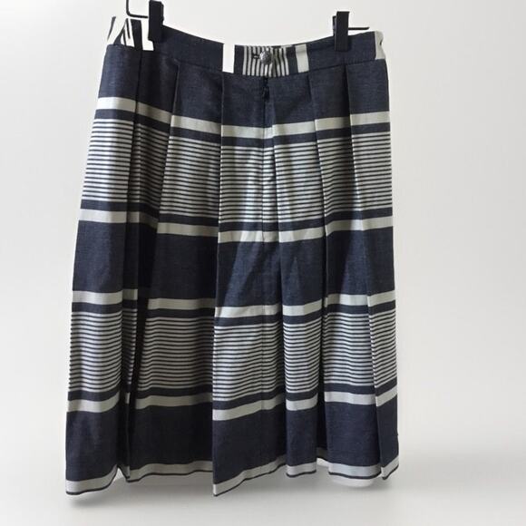 Anthropologie  Moulinette Soeurs Pleated Striped Skirt Size 4 - Picture 2 of 5